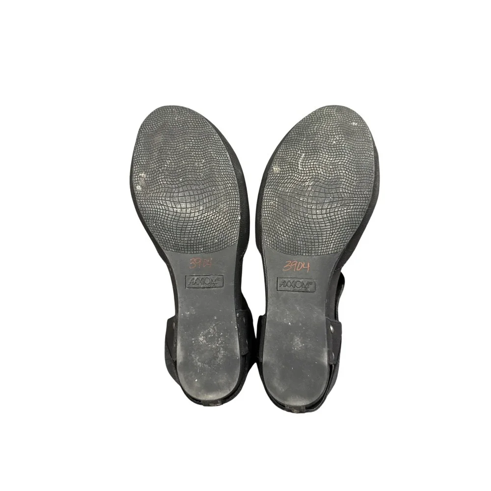Axiom Fantasy World‎ Wedge Sandals Womens 9.5 Black Studded Elastic Straps